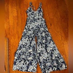 Blue Print Wide Leg Jumpsuit Sincerely Jules